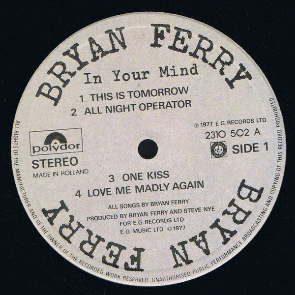 Bryan Ferry -In Your Mind