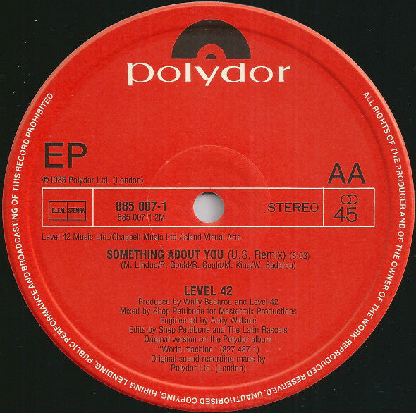 Level 42 -Lessons In Love / Something About You