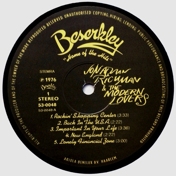 Jonathan Richman & The Modern Lovers -Jonathan Richman & The Modern Lovers