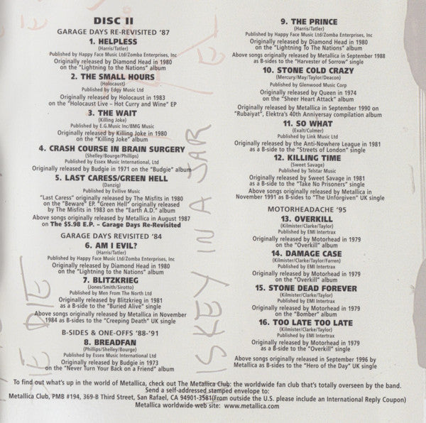 Metallica -Garage Inc.