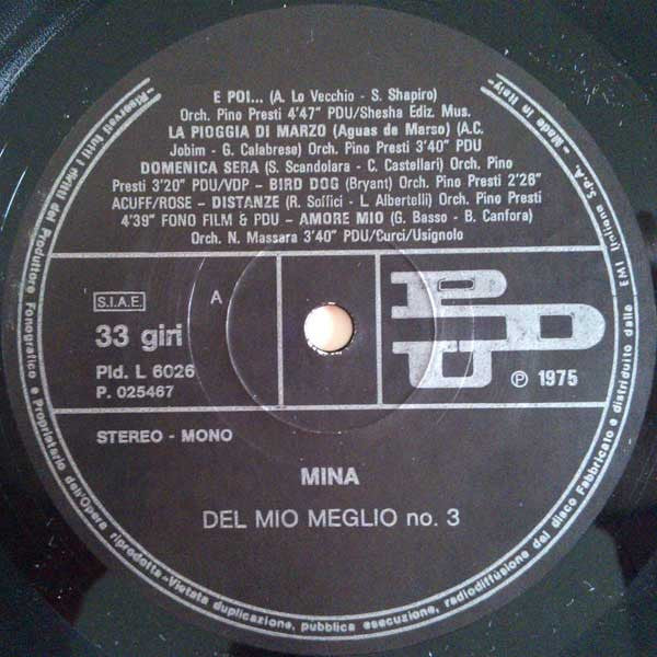Mina (3) - ... Del Mio Meglio N.3