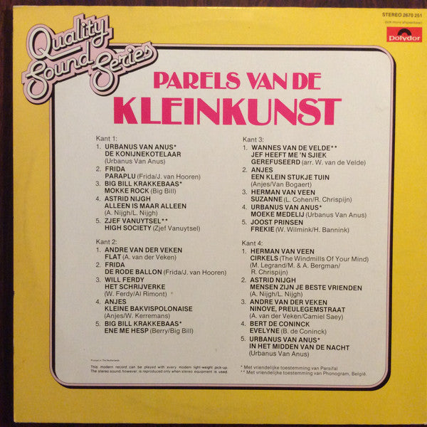Various -Parels Van De Kleinkunst