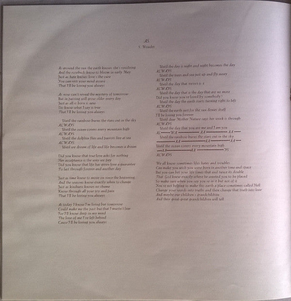 Stevie Wonder - Songs In The Key Of Life