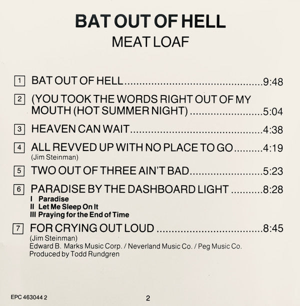 Meat Loaf - Bat Out Of Hell