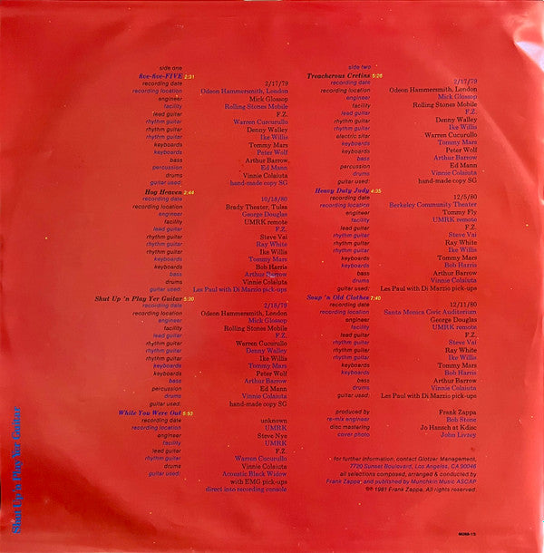 Zappa* - Shut Up 'N Play Yer Guitar