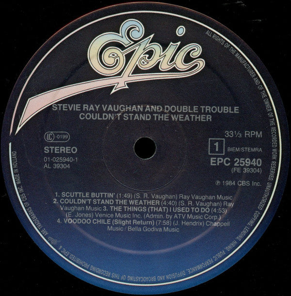 Stevie Ray Vaughan And Double Trouble* -Couldn't Stand The Weather
