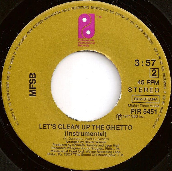 Philadelphia International All Stars / MFSB - Let's Clean Up The Ghetto