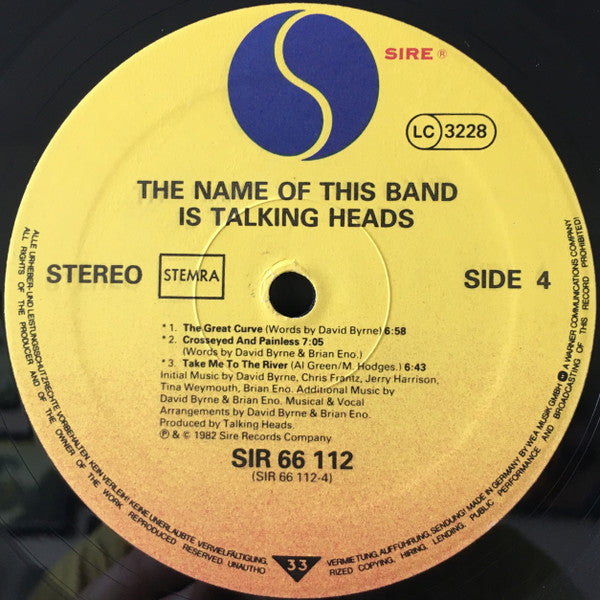 Talking Heads -The Name Of This Band Is Talking Heads