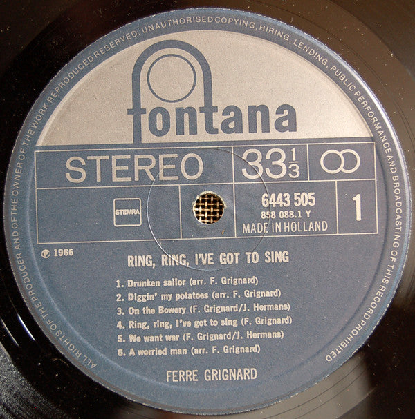 Ferre Grignard -Ring, Ring, I've Got To Sing