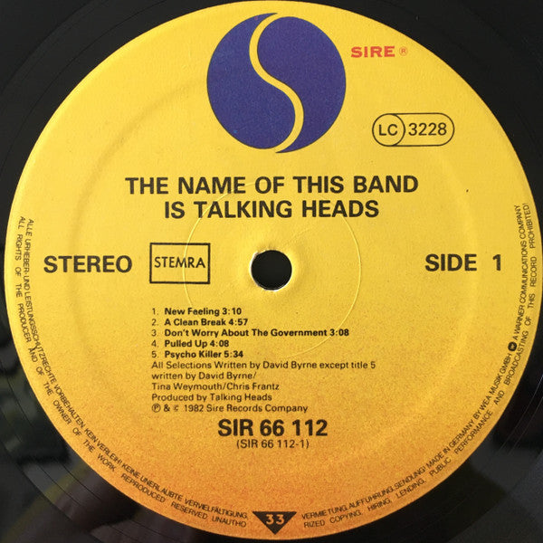Talking Heads -The Name Of This Band Is Talking Heads