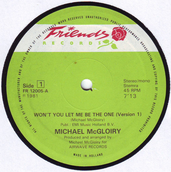 Michael McGloiry -Won't You Let Me Be The One (Version 1) (Special U.S. Disco Mix)