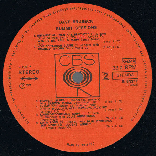 Dave Brubeck - Summit Sessions
