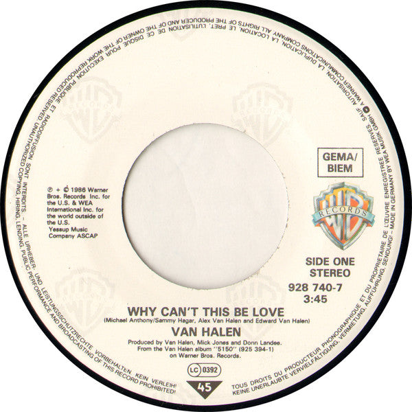 Van Halen -Why Can't This Be Love