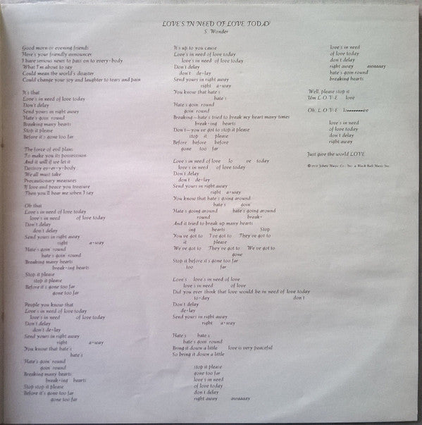 Stevie Wonder - Songs In The Key Of Life