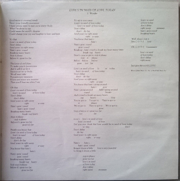 Stevie Wonder -Songs In The Key Of Life