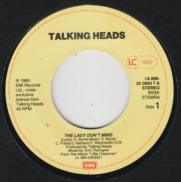 Talking Heads - The Lady Don't Mind