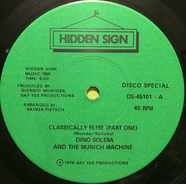 Dino Solera And The Munich Machine* -Classically Elise
