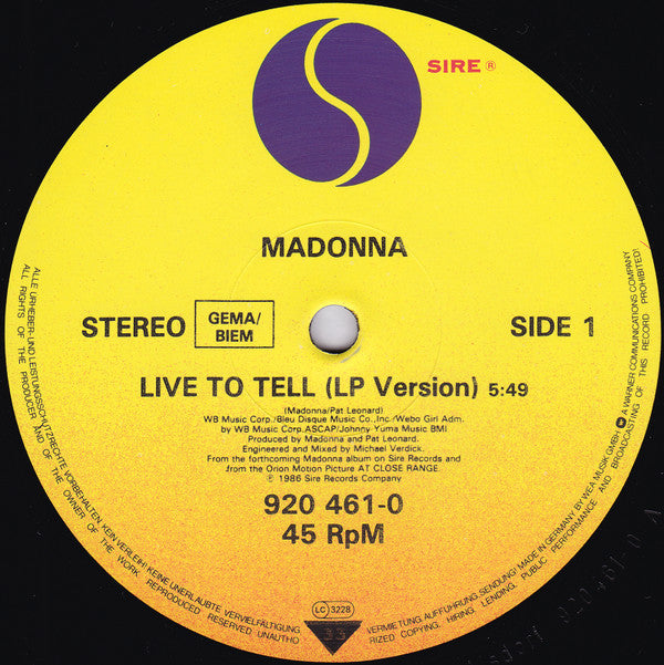 Madonna -Live To Tell