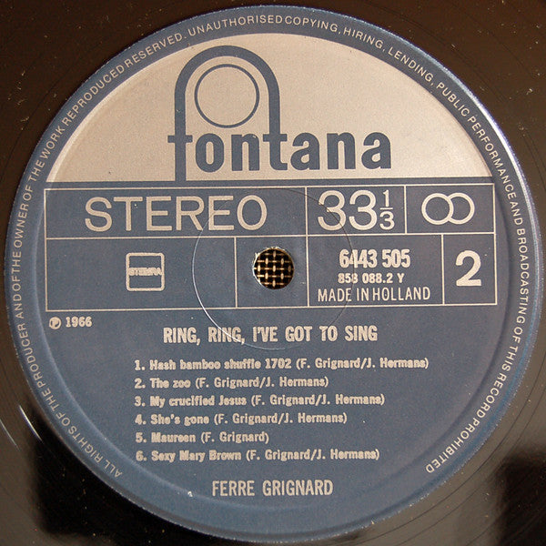 Ferre Grignard -Ring, Ring, I've Got To Sing