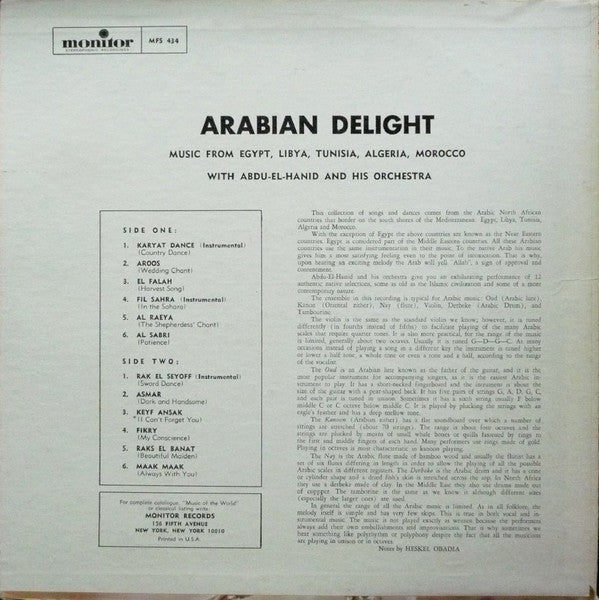 Abdu-El-Hanid And His Orchestra -Arabian Delight!