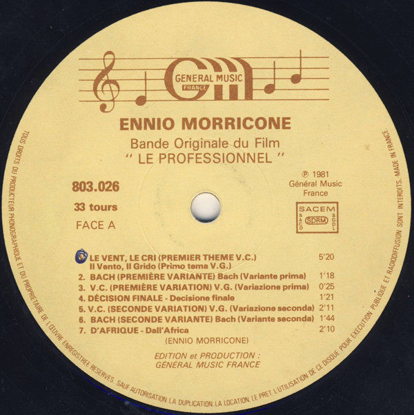 Ennio Morricone -Le Professionnel (Bande Originale Du Film)
