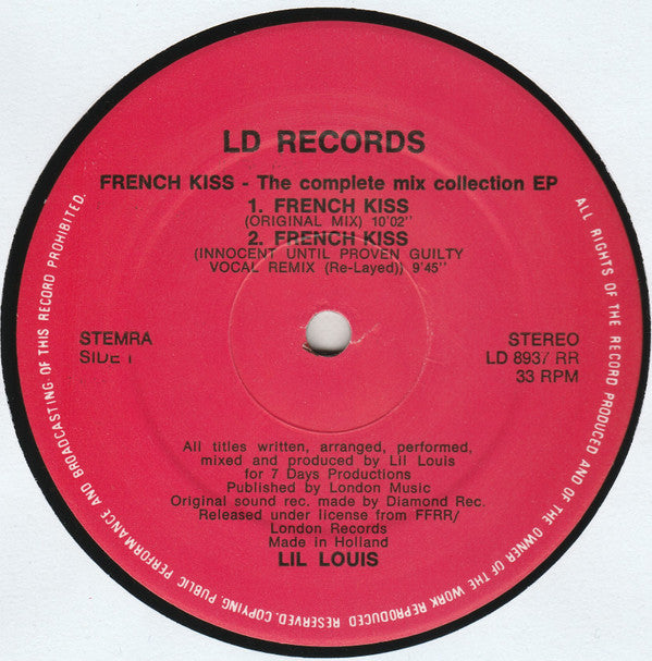 Lil Louis* - French Kisses - The Complete Mix Collection E.P.