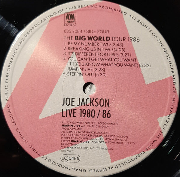 Joe Jackson -Live 1980/86