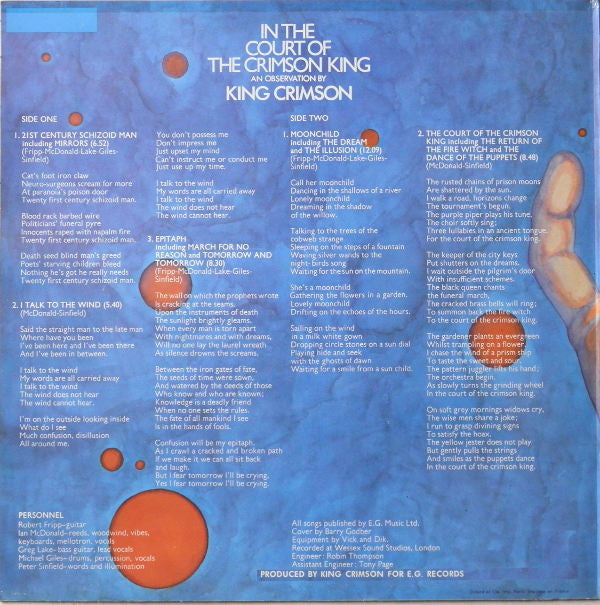 King Crimson -In The Court Of The Crimson King (An Observation By King Crimson)