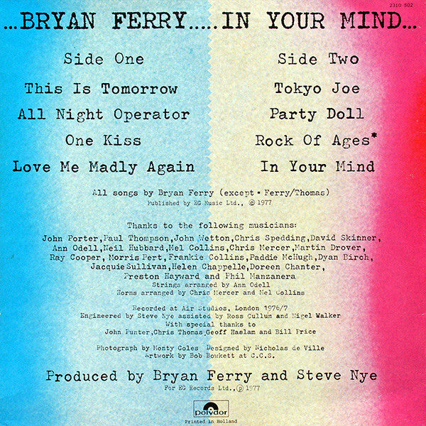 Bryan Ferry -In Your Mind