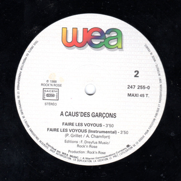 A Caus' Des Garçons -Faire Les Voyous (Remix House Music)