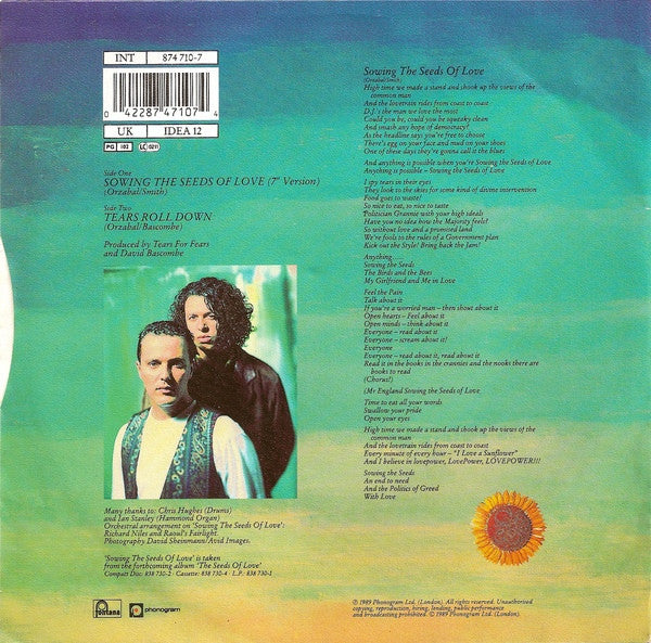 Tears For Fears -Sowing The Seeds Of Love