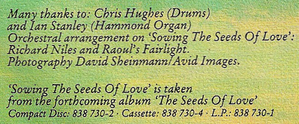 Tears For Fears -Sowing The Seeds Of Love