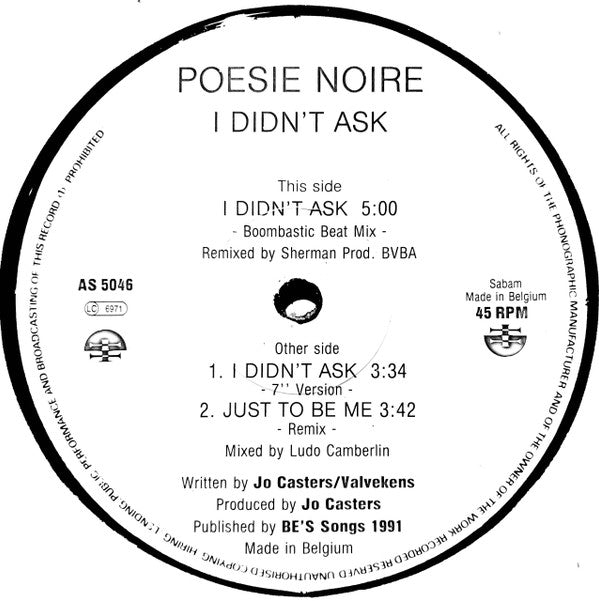 Poesie Noire* -I Didn't Ask (Boombastic Beat Mix)