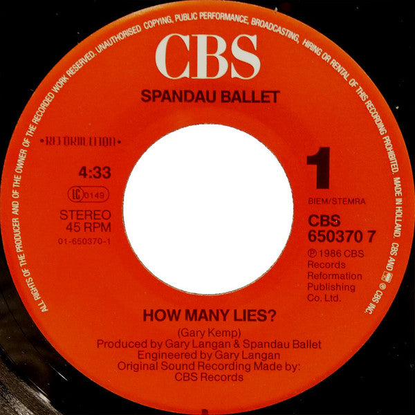 Spandau Ballet -How Many Lies ?