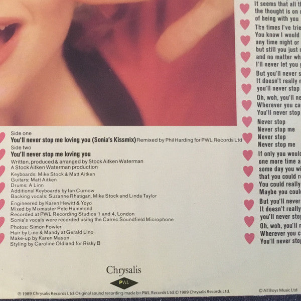 Sonia -You'll Never Stop Me Loving You (Sonia’s Kissmix)