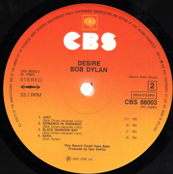 Bob Dylan -Desire