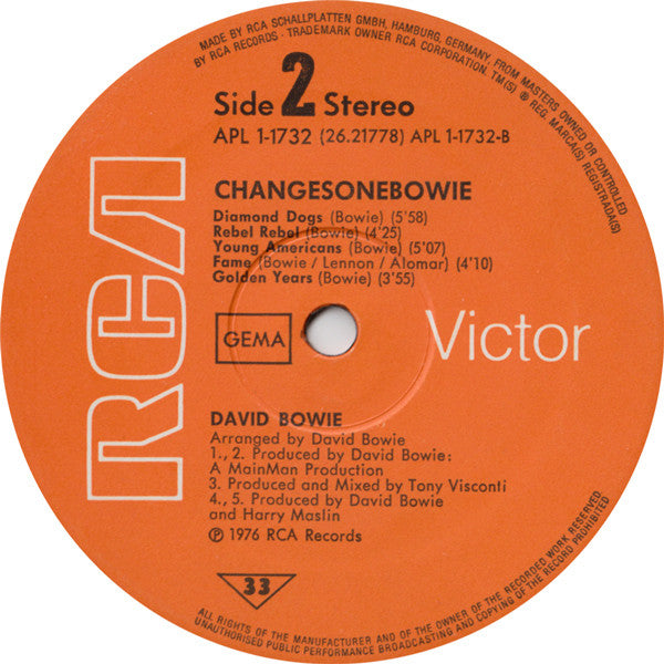 David Bowie -ChangesOneBowie