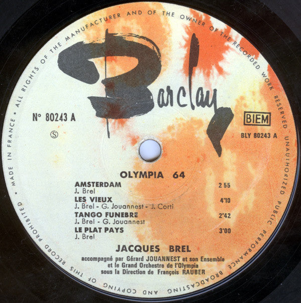 Jacques Brel -Olympia 64