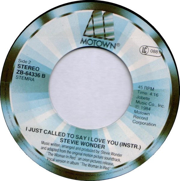 Stevie Wonder -I Just Called To Say I Love You