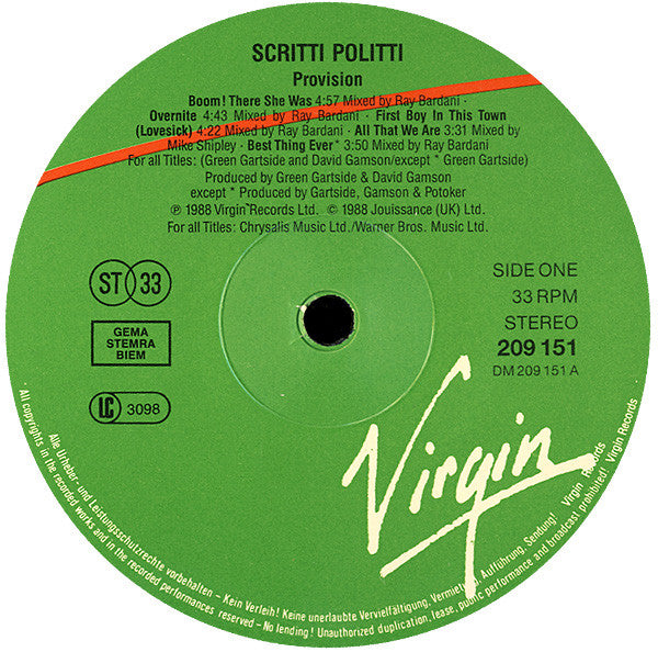 Scritti Politti -Provision
