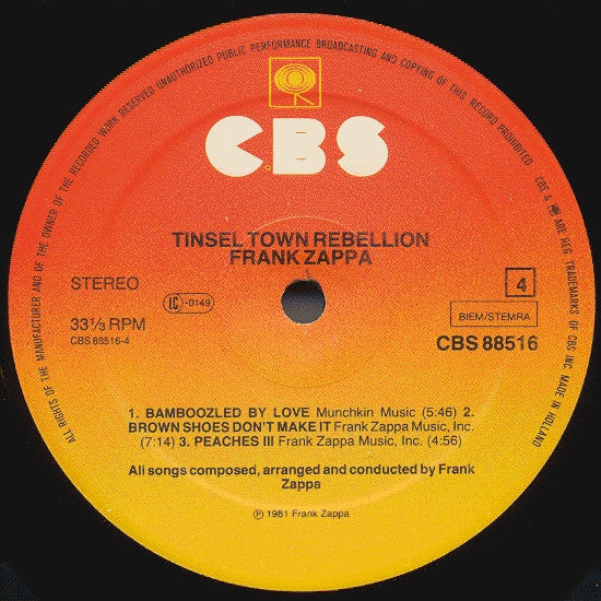 Frank Zappa -Tinsel Town Rebellion