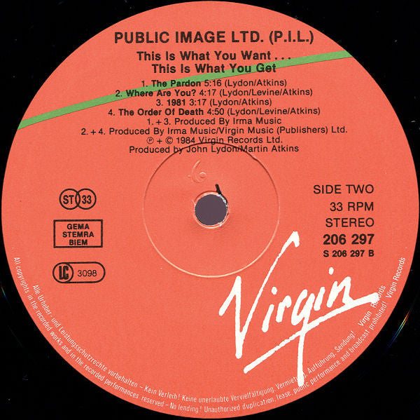 Public Image Ltd.* -This Is What You Want... This Is What You Get