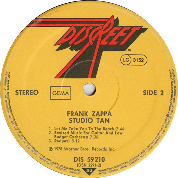 Frank Zappa -Studio Tan
