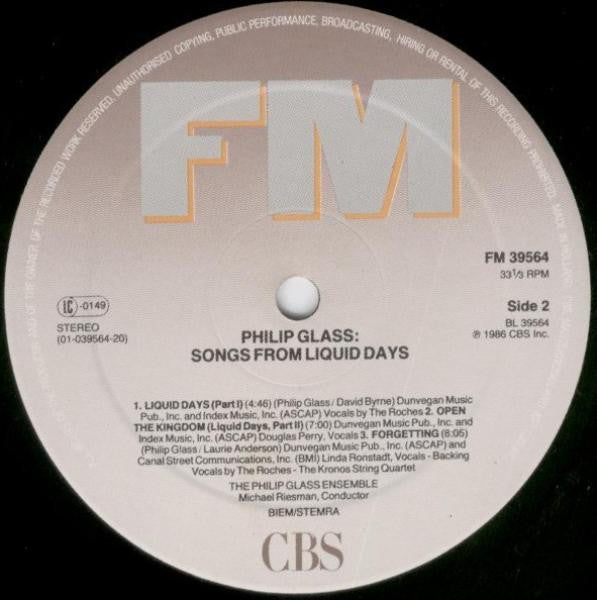 Philip Glass -Songs From Liquid Days