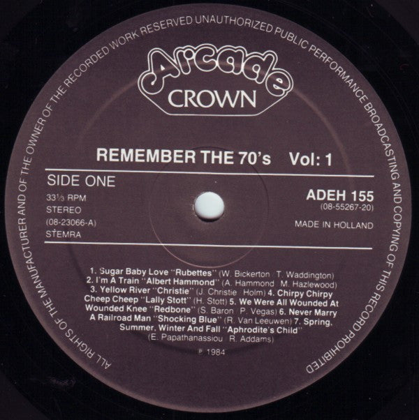 Various -Remember The 70's Volume 1