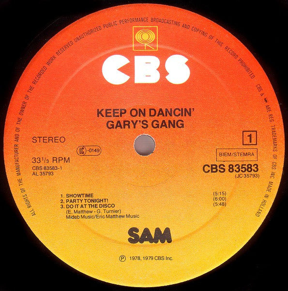 Gary's Gang -Keep On Dancin'