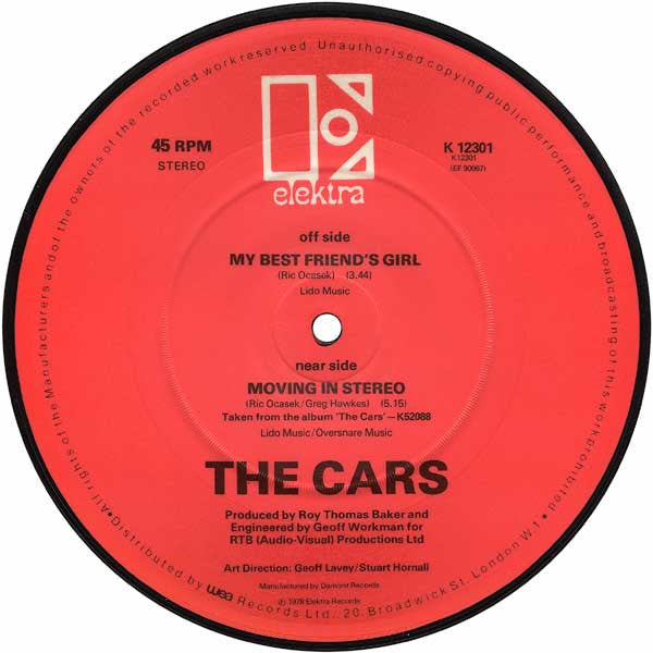 The Cars -My Best Friend's Girl / Moving In Stereo