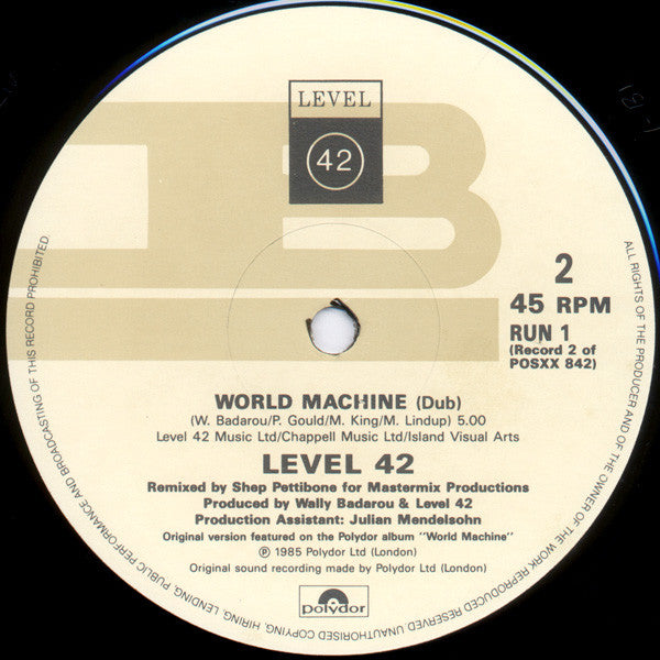 Level 42 -Running In The Family (Extended Version) / World Machine (Shep Pettibone Mix)
