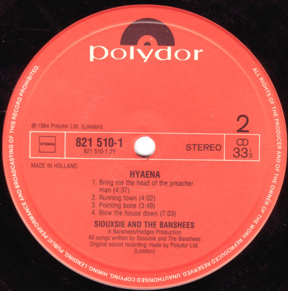 Siouxsie And The Banshees* -Hyaena