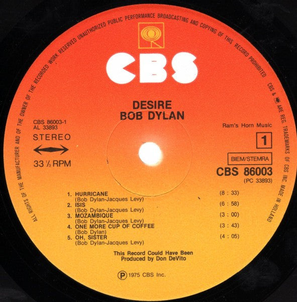 Bob Dylan -Desire